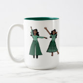 Monochrome Green Dancer #1 Zweifarbige Tasse (Links)