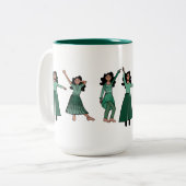 Monochrome Green Dancer #2 Zweifarbige Tasse (Vorderseite Links)