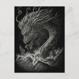 Monochrome griechische Mythologie Kraken Sea Monst Postkarte