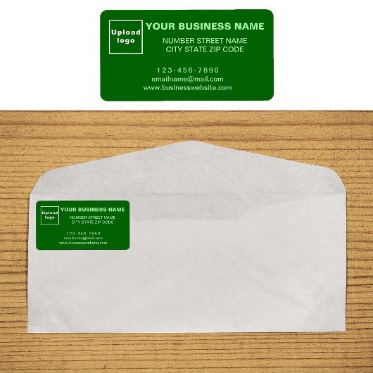Monochrome grüne Unternehmensmarke auf dem Adresse Adressaufkleber