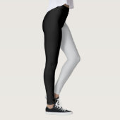 Monochrome Half Schwarz Half Dunkelgrau Halloween Leggings (Rechts)