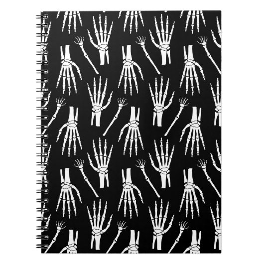 Monochrome Halloween-Muster mit Knochen. Notizblock (Vorderseite)