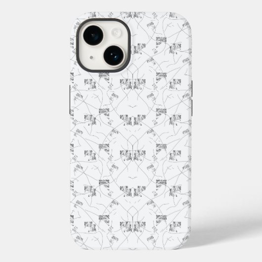 Monochrome handGezeichnet Blumendesign Case-Mate iPhone Hülle (Rückseite)
