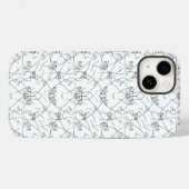 Monochrome handGezeichnet Blumendesign Case-Mate iPhone Hülle (Rückseite (Horizontal))