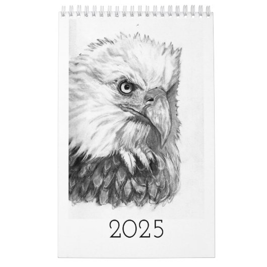 Monochrome handgezogene Tiere Kalender (Titelbild)