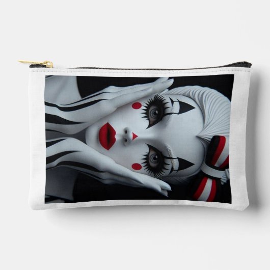 Monochrome Harlequin Makeup Bag - Bold & Elegant P Zubehörtasche (Vorderseite)