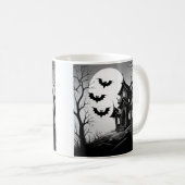 Monochrome Haunted House Mug Kaffeetasse (VorderseiteRechts)