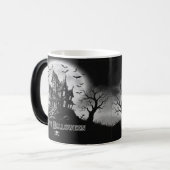 Monochrome Haunted House Mug Verwandlungstasse (Vorderseite Links)
