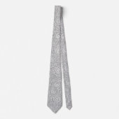 Monochrome hellgraue Blume Neck Tie Krawatte (Vorderseite)