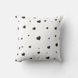 Monochrome Herz Minimalistische Liebe Kissen