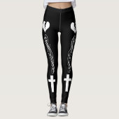 Monochrome Herzkreuze Leggings (Vorderseite)