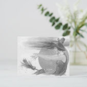 Monochrome Hexe Vollmond-Zauberspruch Postkarte (Stehend Vorderseite)