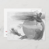Monochrome Hexe Vollmond-Zauberspruch Postkarte (Vorne/Hinten)