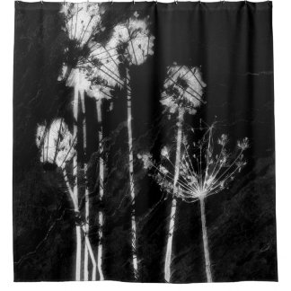 Monochrome High Contrast Dried Wildflowers Graphic Duschvorhang