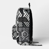 Monochrome Illusion Bedruckter Rucksack (Rechts)