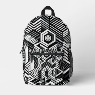 Monochrome Illusion Bedruckter Rucksack