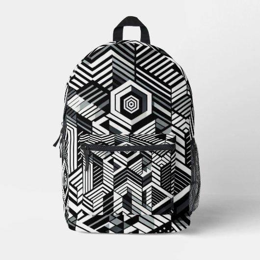 Monochrome Illusion Bedruckter Rucksack (Vorderseite)