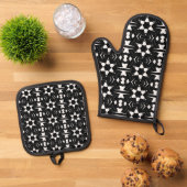 Monochrome Impuls Ofenhandschuh & Topflappen-Set (Oben Unten)