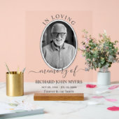 Monochrome in Love Memory Memorial Beerdigung Foto Acrylschild (Hochzeit)