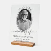 Monochrome in Love Memory Memorial Beerdigung Foto Acrylschild (Winkel)