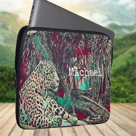 Monochrome Jungle Cat Laptopschutzhülle