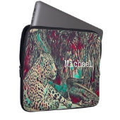Monochrome Jungle Cat Laptopschutzhülle (Vorne Rechts)