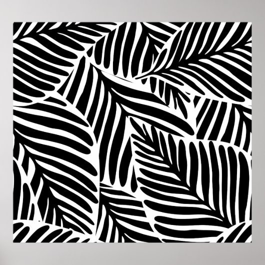 Monochrome Jungle Geometrie nahtloses Muster Poster (Vorne)
