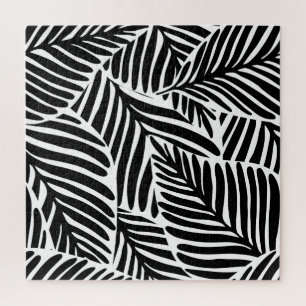 Monochrome Jungle Geometrie nahtloses Muster Puzzle