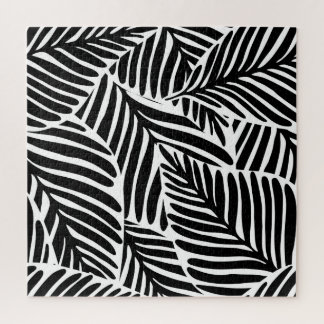 Monochrome Jungle Geometrie nahtloses Muster Puzzle