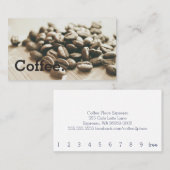 Monochrome Kaffeebohnen Einfache Loyalitätskarte Treuekarte (Vorne/Hinten)