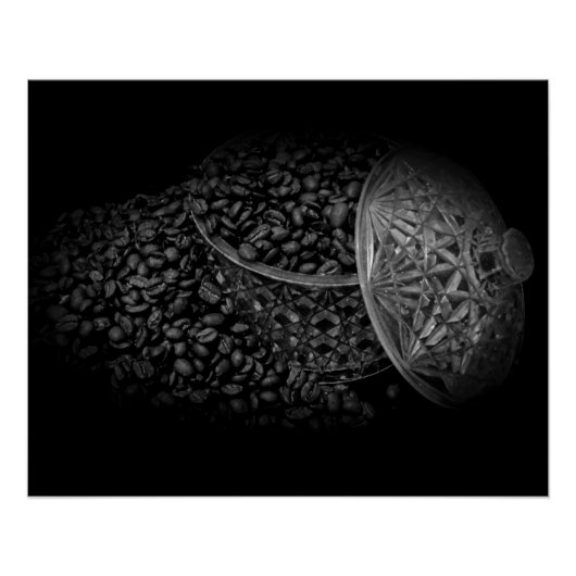 Monochrome Kaffeebohnen Poster (Vorderseite)