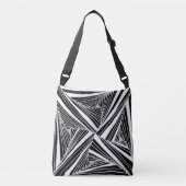 Monochrome Kaleido-Tote-Tasche Tragetaschen Mit Langen Trägern (Vorderseite)