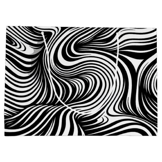 Monochrome Kaleidoskop Große Geschenktüte (Rückseite)