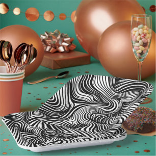 Monochrome Kaleidoskop Pappteller