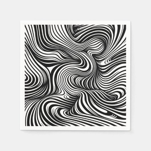 Monochrome Kaleidoskop Serviette (Vorderseite)