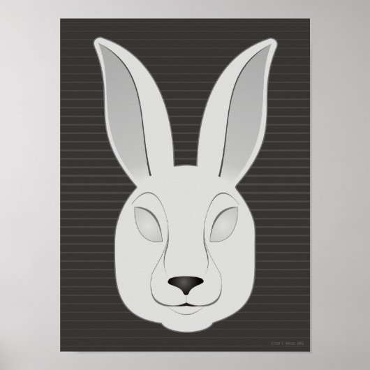 Monochrome Kaninchen Poster (Vorne)