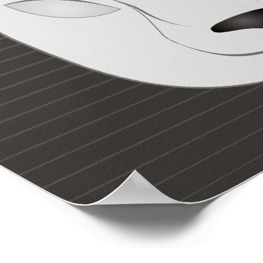 Monochrome Kaninchen Poster (Ecke)