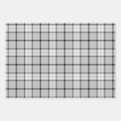 Monochrome Karierte Tartan-Muster Geschenkpapier Set (Vorderseite 3)