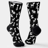 Monochrome Katzen Socken (Gewinkelt)