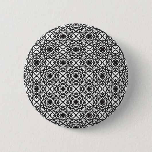 Monochrome keltische Knotmuster Button (Vorderseite)
