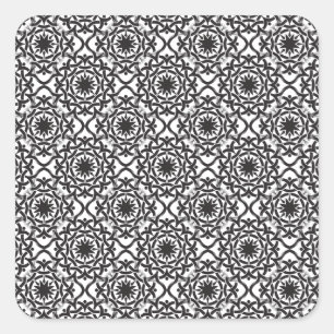 Monochrome keltische Knotmuster Quadratischer Aufkleber
