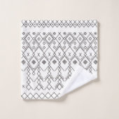 Monochrome Kilim: marokkanische Tribal Texture Art Badhandtuch Set (Waschlappen)