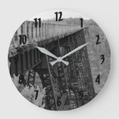 Monochrome Kinzua Skywalk Eisenbahnbrücke Große Wanduhr (Vorderseite)