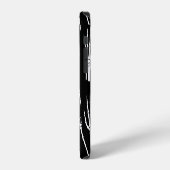 Monochrome Knochen Halloween-Muster iPhone Hülle (Linke Seite)