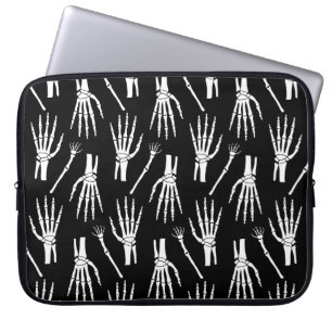 Monochrome Knochen Halloween-Muster Laptopschutzhülle