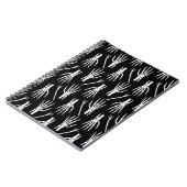Monochrome Knochen Halloween-Muster Notizblock (Linke Seite)