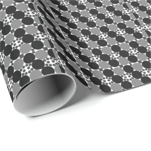 Monochrome Kreise: Abstrakt Schwarz Weiß Und Grau, Geschenkpapier