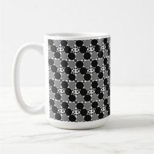 Monochrome Kreise: Abstrakt Schwarz Weiß Und Grau, Kaffeetasse