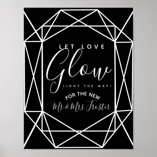 Monochrome Kristall Geo gelassen Liebe Glühfeier Poster (Vorne)