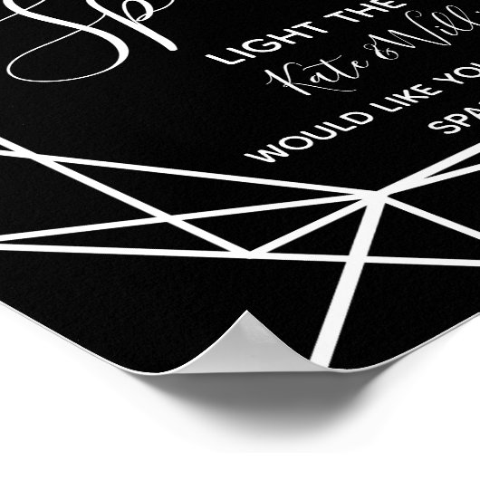 Monochrome Kristall-Geo-Sparkler abschließen Hochz Poster (Ecke)